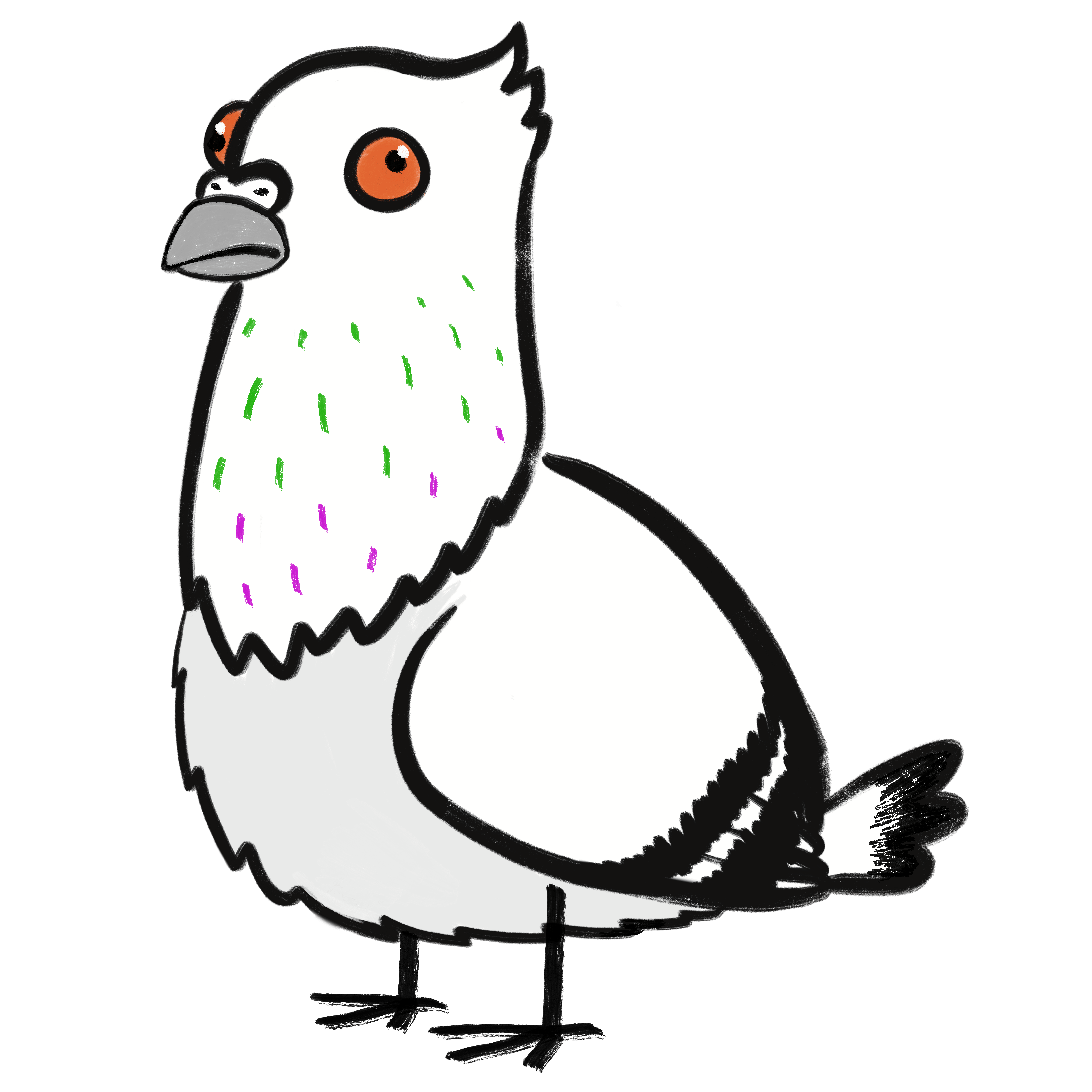 A blue-bar pigeon that is clickable.